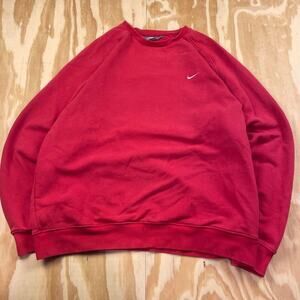 Vintage Y2K Nike Mini Swoosh Crewneck – Red – Silver Tag – Men’s XL